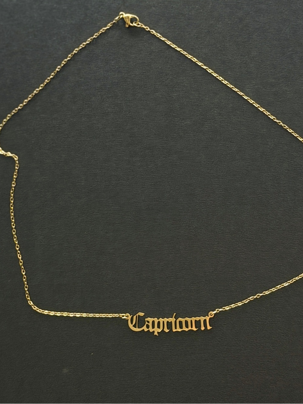 Gold Capricorn Nameplate Necklace - Women's Zodiac Jewelry - Picture 4 of 5